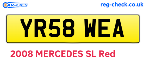 YR58WEA are the vehicle registration plates.