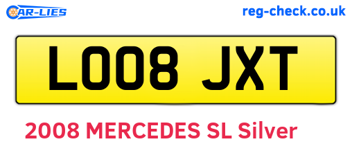 LO08JXT are the vehicle registration plates.