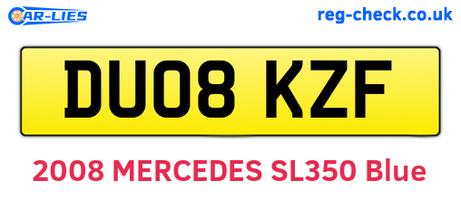 DU08KZF are the vehicle registration plates.