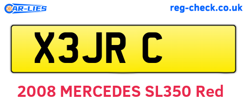 X3JRC are the vehicle registration plates.