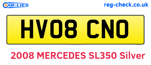 HV08CNO are the vehicle registration plates.