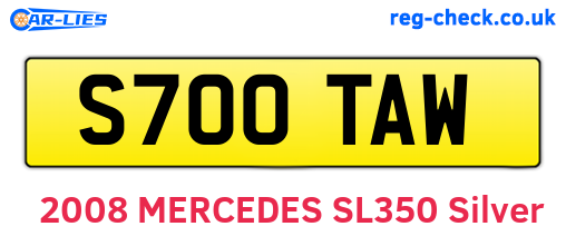 S700TAW are the vehicle registration plates.
