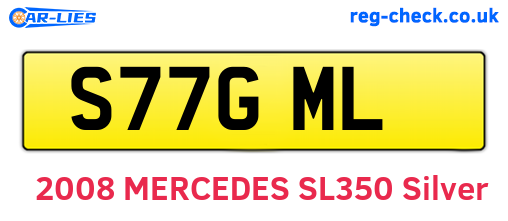 S77GML are the vehicle registration plates.