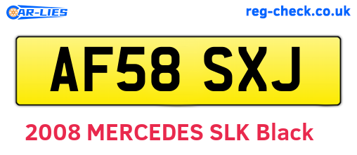 AF58SXJ are the vehicle registration plates.