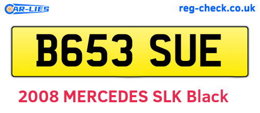 B653SUE are the vehicle registration plates.