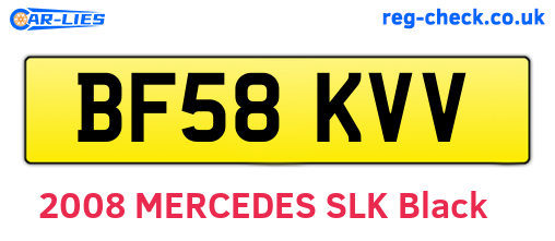 BF58KVV are the vehicle registration plates.