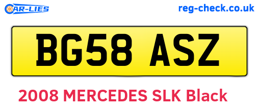 BG58ASZ are the vehicle registration plates.