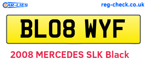 BL08WYF are the vehicle registration plates.