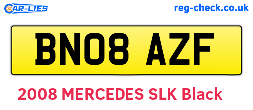 BN08AZF are the vehicle registration plates.