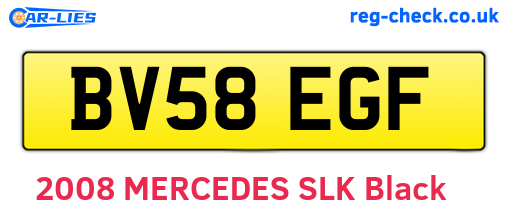 BV58EGF are the vehicle registration plates.