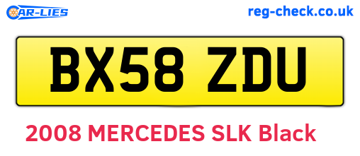 BX58ZDU are the vehicle registration plates.