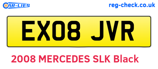 EX08JVR are the vehicle registration plates.