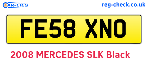 FE58XNO are the vehicle registration plates.