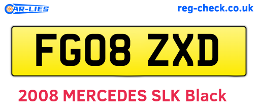 FG08ZXD are the vehicle registration plates.