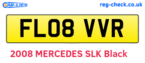 FL08VVR are the vehicle registration plates.