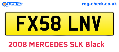 FX58LNV are the vehicle registration plates.