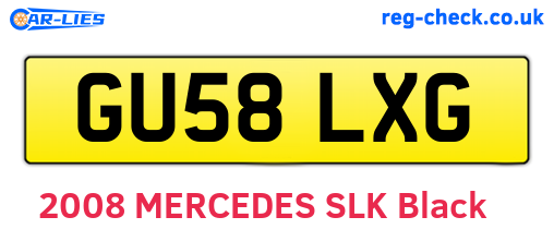 GU58LXG are the vehicle registration plates.