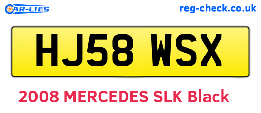 HJ58WSX are the vehicle registration plates.