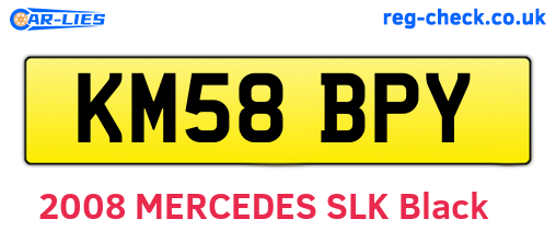 KM58BPY are the vehicle registration plates.
