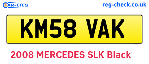 KM58VAK are the vehicle registration plates.