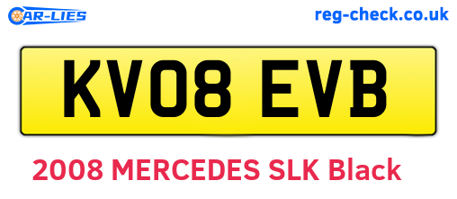 KV08EVB are the vehicle registration plates.
