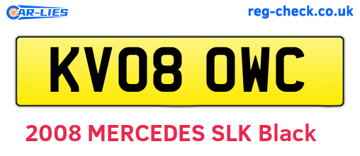 KV08OWC are the vehicle registration plates.