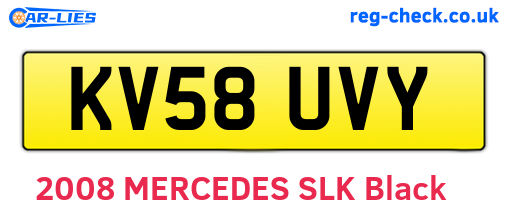 KV58UVY are the vehicle registration plates.