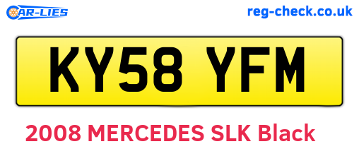 KY58YFM are the vehicle registration plates.