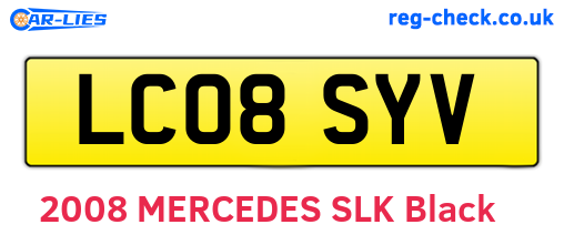 LC08SYV are the vehicle registration plates.