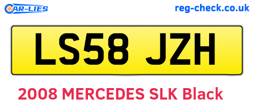 LS58JZH are the vehicle registration plates.