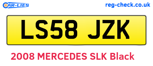 LS58JZK are the vehicle registration plates.