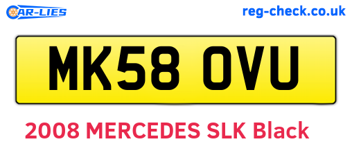MK58OVU are the vehicle registration plates.