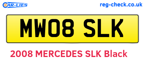 MW08SLK are the vehicle registration plates.