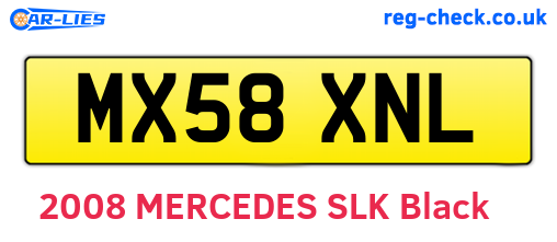MX58XNL are the vehicle registration plates.