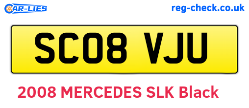 SC08VJU are the vehicle registration plates.