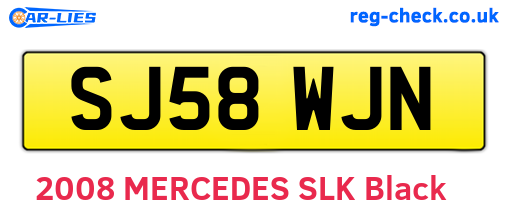 SJ58WJN are the vehicle registration plates.
