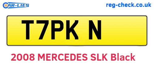 T7PKN are the vehicle registration plates.