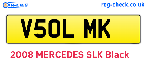 V50LMK are the vehicle registration plates.