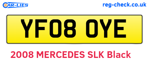 YF08OYE are the vehicle registration plates.