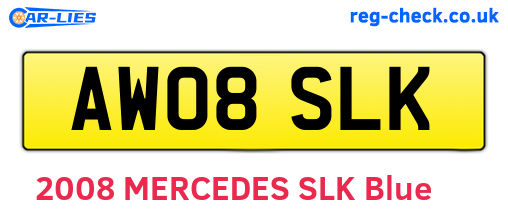 AW08SLK are the vehicle registration plates.