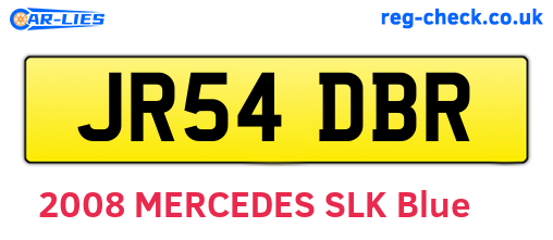 JR54DBR are the vehicle registration plates.