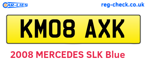 KM08AXK are the vehicle registration plates.