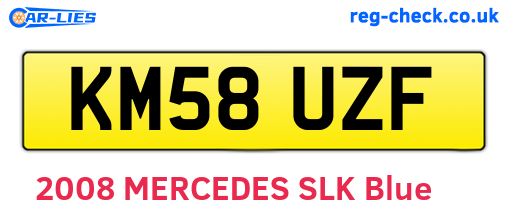 KM58UZF are the vehicle registration plates.