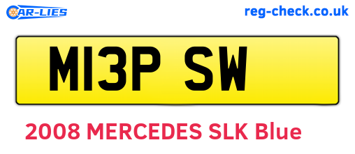M13PSW are the vehicle registration plates.
