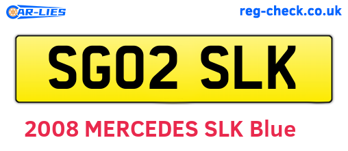 SG02SLK are the vehicle registration plates.