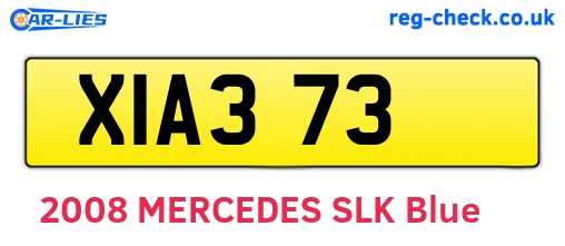 XIA373 are the vehicle registration plates.