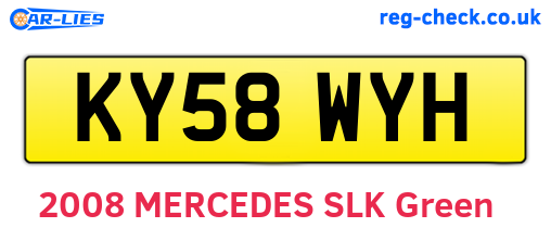 KY58WYH are the vehicle registration plates.