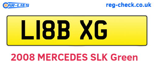 L18BXG are the vehicle registration plates.
