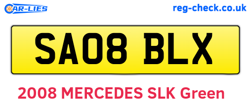 SA08BLX are the vehicle registration plates.