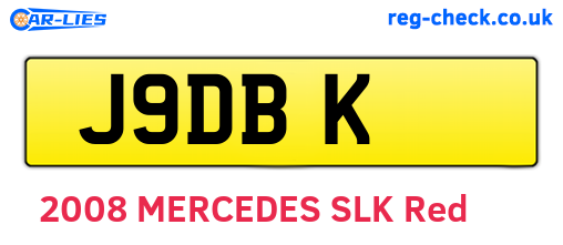 J9DBK are the vehicle registration plates.